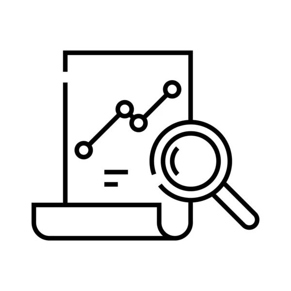 Searching files line icon, concept sign, outline vector illustration, linear symbol. — Stok Vektör