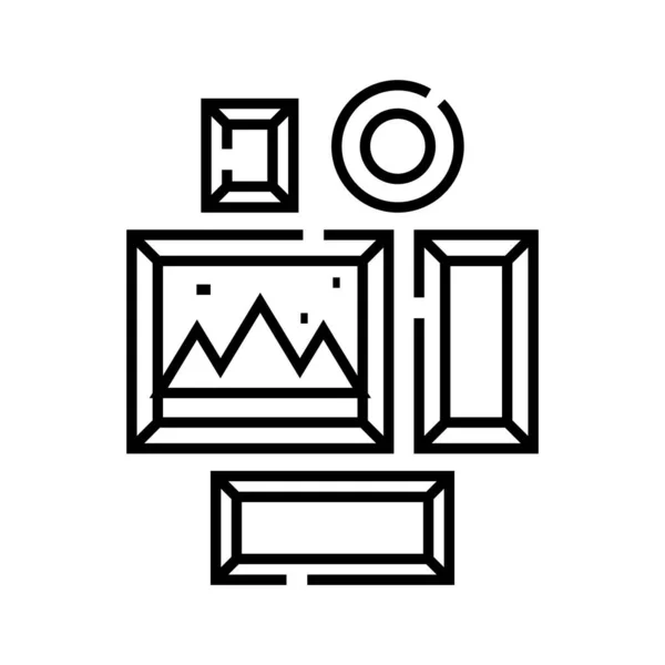 Room style line icon, concept sign, outline vector illustration, linear symbol. — 스톡 벡터