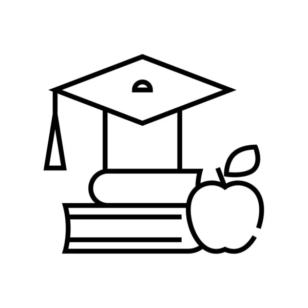 School books line icon, concept sign, outline vector illustration, linear symbol. — Stockový vektor