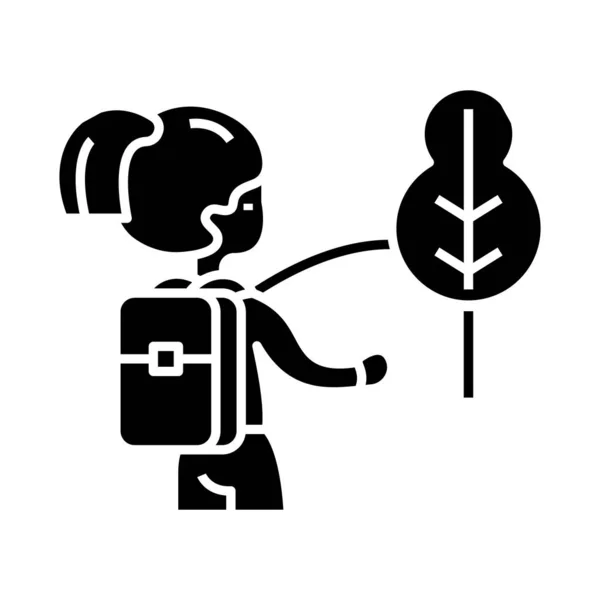 Hiker black icon, concept illustration, vector flat symbol, glyph sign. — 스톡 벡터