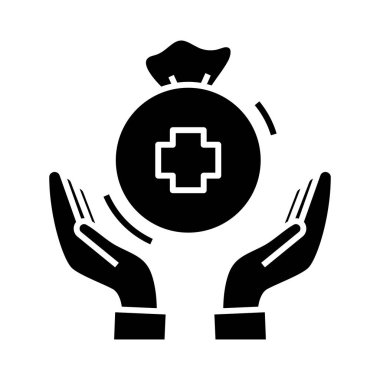 Help black icon, concept illustration, vector flat symbol, glyph sign.