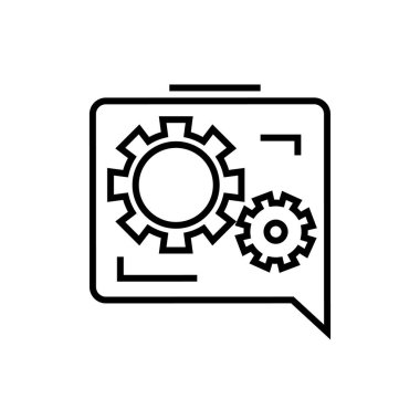 Settings chat line icon, concept sign, outline vector illustration, linear symbol.