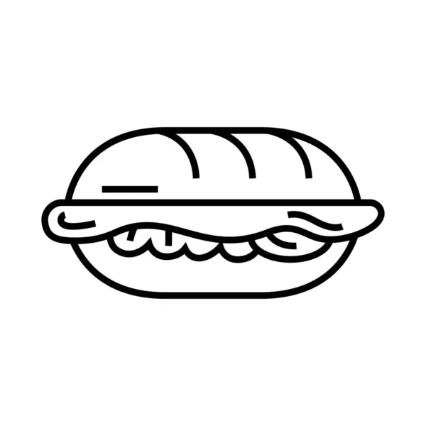 Icono de línea sándwich, signo de concepto, ilustración de vectores de contorno, símbolo lineal . — Archivo Imágenes Vectoriales