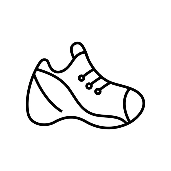 Піктограма лінії кросівок, знак концепції, контурна векторна ілюстрація, лінійний символ . — стоковий вектор