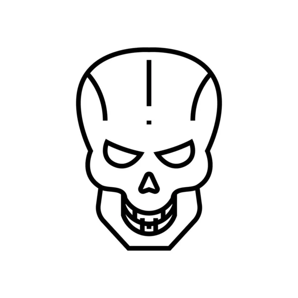 Skull view line icon, concept sign, outline vector illustration, linear symbol. — Stok Vektör