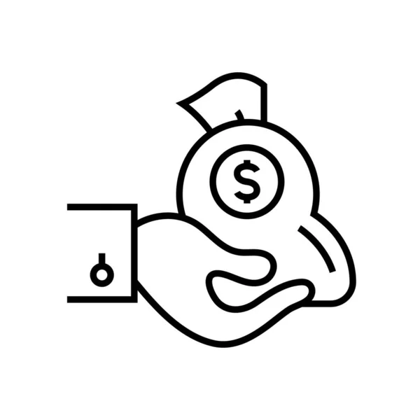 Значок заработной платы, знак концепции, векторная иллюстрация, линейный символ . — стоковый вектор