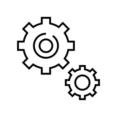 Ayarlar grup çizgisi simgesi, konsept işareti, özet vektör çizimi, doğrusal sembol.