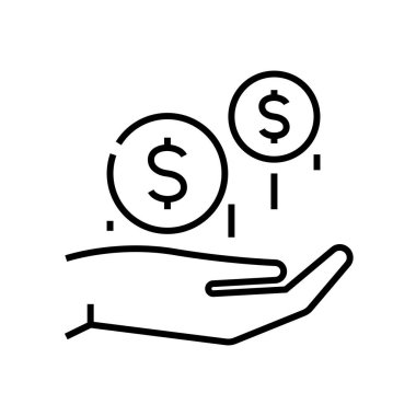 Saving money line icon, concept sign, outline vector illustration, linear symbol.