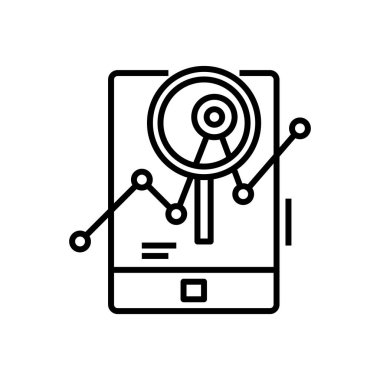 Searching data line icon, concept sign, outline vector illustration, linear symbol.