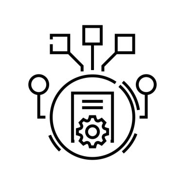 Ayarlar çizgi simgesi, konsept işareti, özet vektör çizimi, doğrusal sembol.
