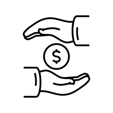 Saving money line icon, concept sign, outline vector illustration, linear symbol.