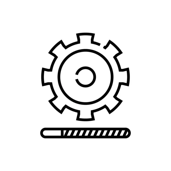 Impostazioni emblema icona della linea, segno concettuale, illustrazione vettoriale contorno, simbolo lineare . — Vettoriale Stock