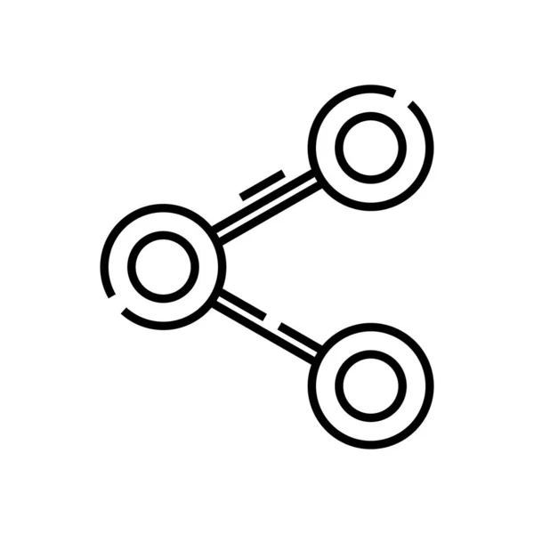 Compartiendo icono de línea de enlace, signo de concepto, ilustración de vector de contorno, símbolo lineal . — Archivo Imágenes Vectoriales