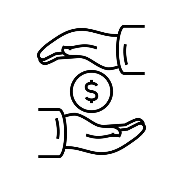 Saving money line icon, concept sign, outline vector illustration, linear symbol. — ストックベクタ