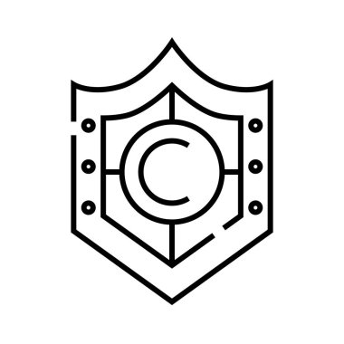 Security shield line icon, concept sign, outline vector illustration, linear symbol.