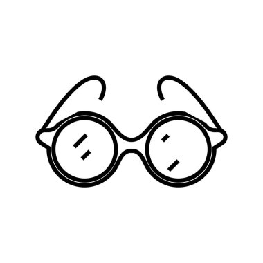 Round glasses line icon, concept sign, outline vector illustration, linear symbol.