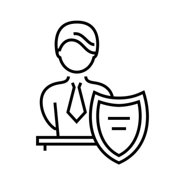 Security personal line icon, concept sign, outline vector illustration, linear symbol.