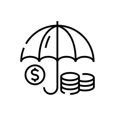 Saving money line icon, concept sign, outline vector illustration, linear symbol.