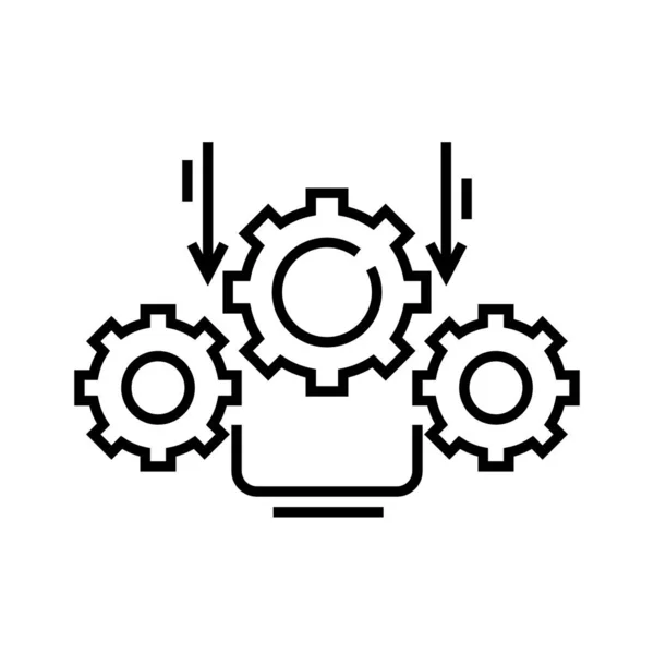 Setup work line icon, concept sign, outline vector illustration, linear symbol. — Stock Vector