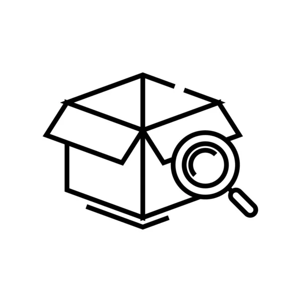 Kutu satırı simgesi, konsept işareti, taslak vektör çizimi, doğrusal sembol aranıyor. — Stok Vektör