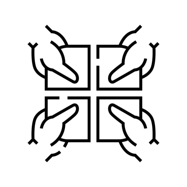 Shareholders line icon, concept sign, outline vector illustration, linear symbol. — Stok Vektör