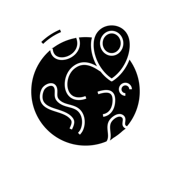 Globe black icon, concept illustration, vector flat symbol, glyph sign. — Stock Vector