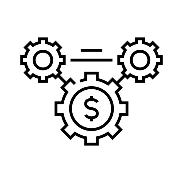 Ayarlar satır simgesi, konsept işareti, dış hatlar vektör çizimi, doğrusal sembol. — Stok Vektör