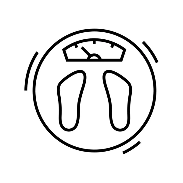 Round bathroom scales line icon, concept sign, outline vector illustration, linear symbol. — Stok Vektör