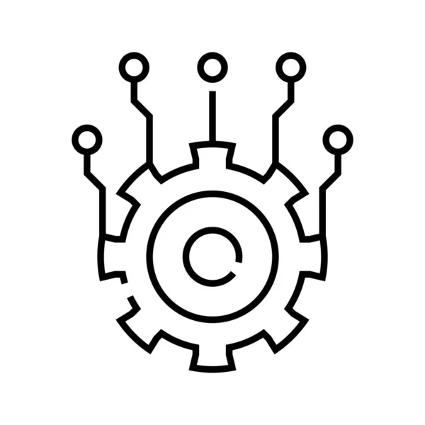 Icono de línea de mecanismo de configuración, signo de concepto, ilustración de vector de contorno, símbolo lineal . — Archivo Imágenes Vectoriales