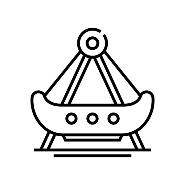 Icono de línea de carrusel de barco, signo de concepto, ilustración de vector de contorno, símbolo lineal . — Vector de stock