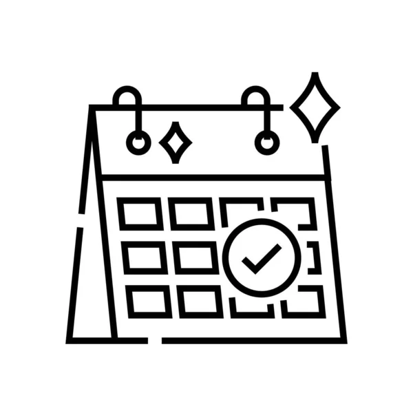 Schedule release line icon, concept sign, outline vector illustration, linear symbol. — Wektor stockowy