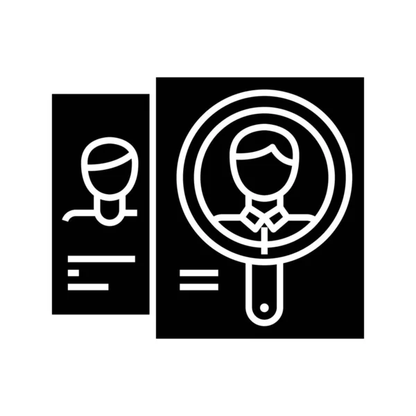 Headhunting search black icon, concept illustration, vector flat symbol, glyph sign. — Stok Vektör