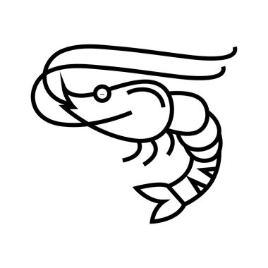 Shrimps line icon, concept sign, outline vector illustration, linear symbol.