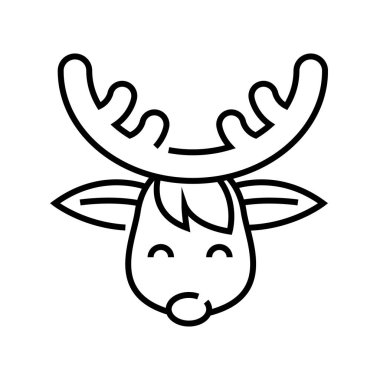 Santas deer line icon, concept sign, outline vector illustration, linear symbol.
