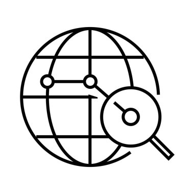 Searching network line icon, concept sign, outline vector illustration, linear symbol.