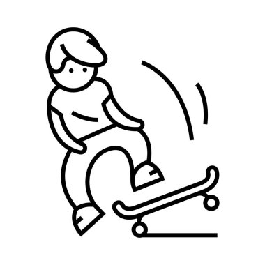 Skateboarder line icon, concept sign, outline vector illustration, linear symbol.