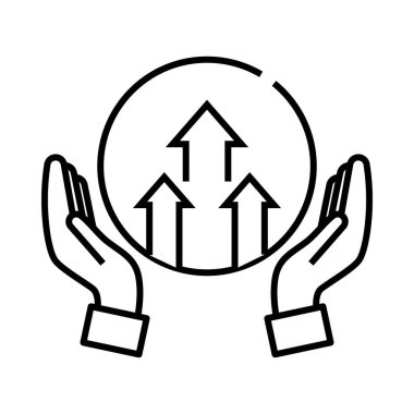 Saving growth line icon, concept sign, outline vector illustration, linear symbol.