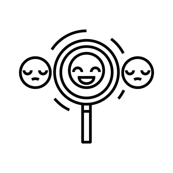 Search emotions line icon, concept sign, outline vector illustration, linear symbol. — ストックベクタ