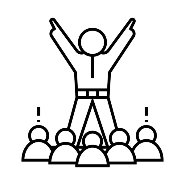 Rising leader line icon, concept sign, outline vector illustration, linear symbol. — Stockvector