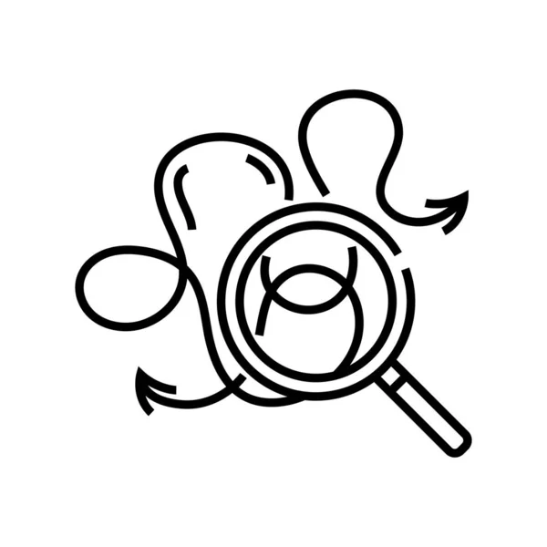 Icono de línea de búsqueda de idea, signo de concepto, ilustración de vector de contorno, símbolo lineal . — Vector de stock