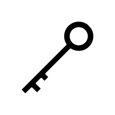 Key black icon, concept illustration, vector flat symbol, glyph sign.