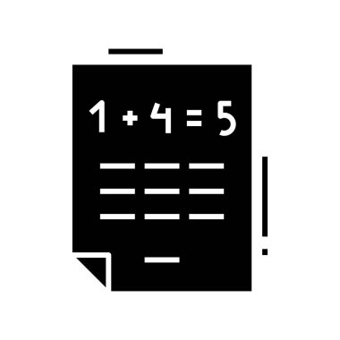 Hometask black icon, concept illustration, vector flat symbol, glyph sign.