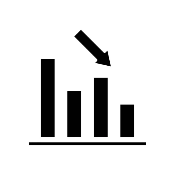 Loss chart black icon, concept illustration, vector flat symbol, glyph sign. — Stock Vector