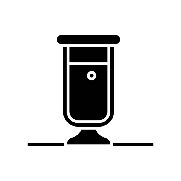 Hot wine drink black icon, concept illustration, vector flat symbol, glyph sign. — 图库矢量图片