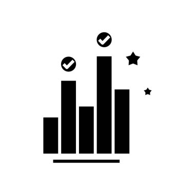 Infographic data black icon, concept illustration, vector flat symbol, glyph sign.