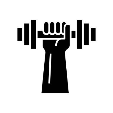 Dambılların kaldırılması siyah simge, konsept illüstrasyon, vektör düz sembol, sembol işareti.