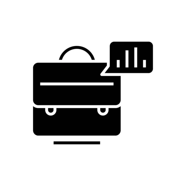 Viktig resväska svart ikon, begrepp illustration, vektor platt symbol, glyf tecken. — Stock vektor