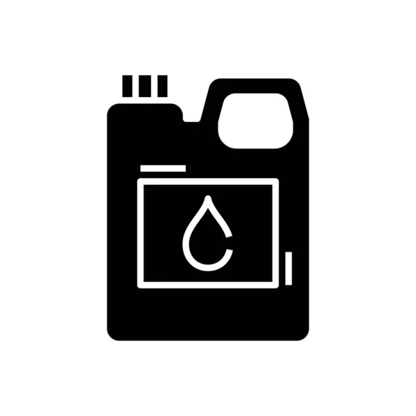 Jerrycan icono negro, concepto de ilustración, vector de símbolo plano, signo de glifo . — Archivo Imágenes Vectoriales