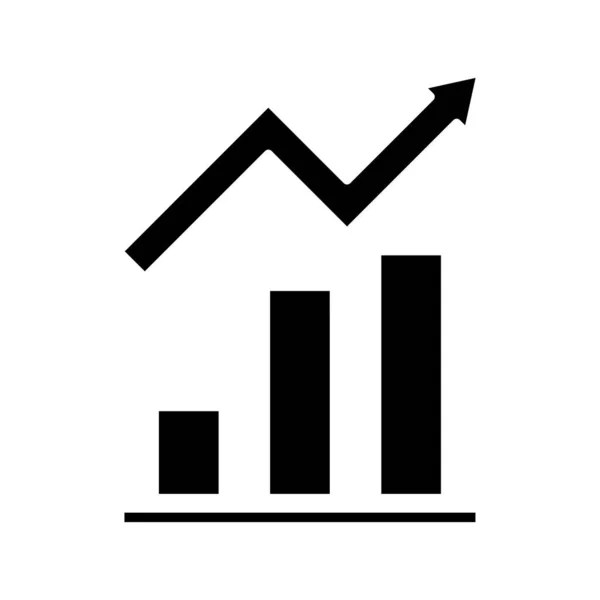 Zwiększenie trendu czarna ikona, ilustracja koncepcja, wektor płaski symbol, znak glifa. — Wektor stockowy