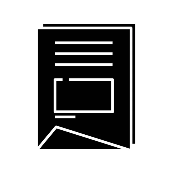 Letter zwart icoon, conceptillustratie, vector plat symbool, teken van de hiëroglief. — Stockvector